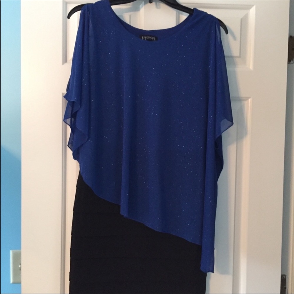 Cute Enfocus petite 6P blue dress sparkle